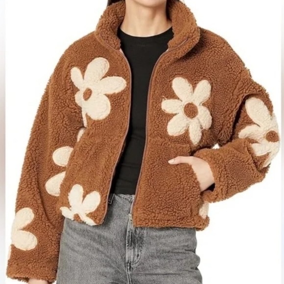 NWT Free People Love Life Brown and Cream Floral Jacket, M. - Picture 4 of 6